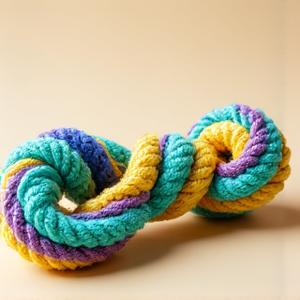 Colorful rope tug dog toy